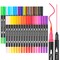 36 Colors Dual Tip Art Markers Pens for Kids Adult Coloring Books, Artist Fine & Brush Tip Coloring Markers Drawing Pen for Journaling Note Taking Lettering Calligraphy Craft Art Supplies Set